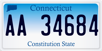 CT license plate AA34684