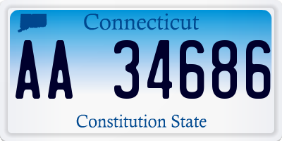 CT license plate AA34686