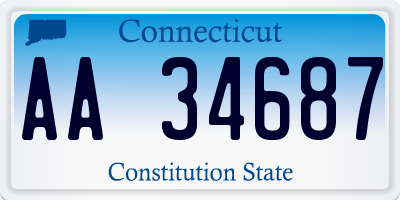 CT license plate AA34687