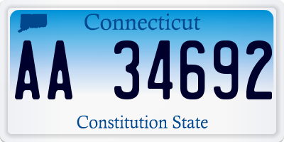 CT license plate AA34692