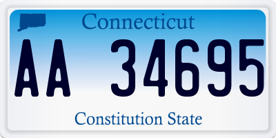 CT license plate AA34695