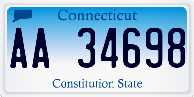 CT license plate AA34698