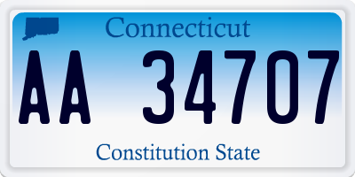 CT license plate AA34707
