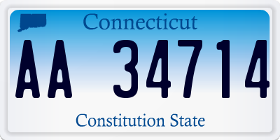 CT license plate AA34714
