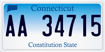 CT license plate AA34715