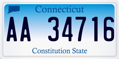 CT license plate AA34716