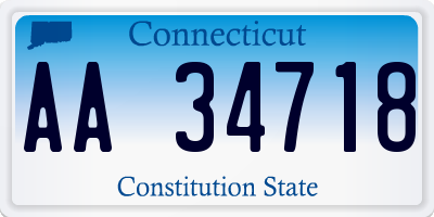 CT license plate AA34718