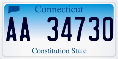 CT license plate AA34730
