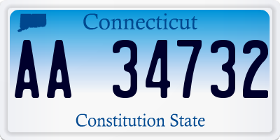 CT license plate AA34732