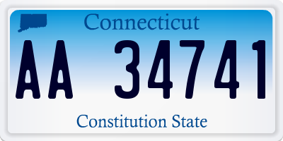 CT license plate AA34741