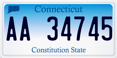 CT license plate AA34745