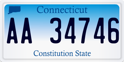 CT license plate AA34746