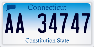 CT license plate AA34747