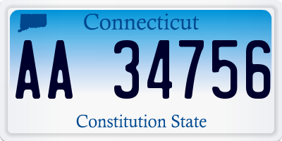 CT license plate AA34756