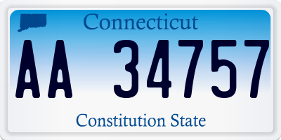 CT license plate AA34757