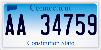 CT license plate AA34759