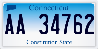 CT license plate AA34762