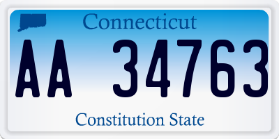 CT license plate AA34763