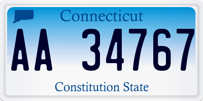 CT license plate AA34767