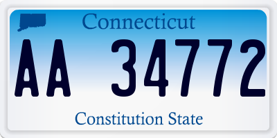 CT license plate AA34772