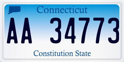 CT license plate AA34773
