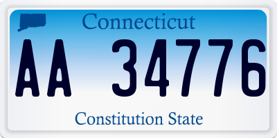 CT license plate AA34776