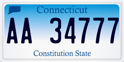 CT license plate AA34777