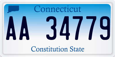 CT license plate AA34779