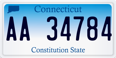CT license plate AA34784