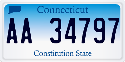 CT license plate AA34797