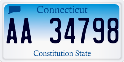 CT license plate AA34798