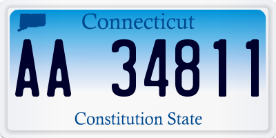 CT license plate AA34811