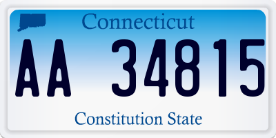 CT license plate AA34815