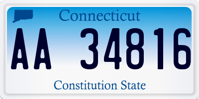 CT license plate AA34816