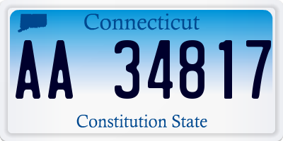 CT license plate AA34817