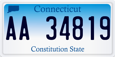 CT license plate AA34819
