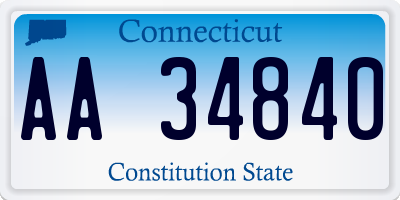 CT license plate AA34840