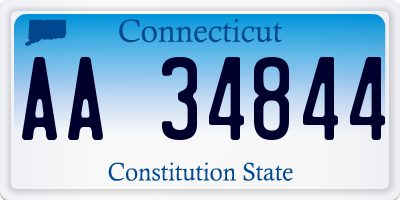 CT license plate AA34844