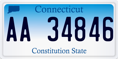 CT license plate AA34846