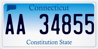 CT license plate AA34855