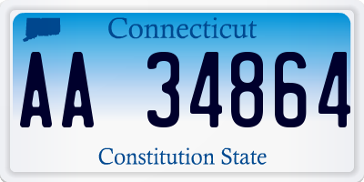 CT license plate AA34864