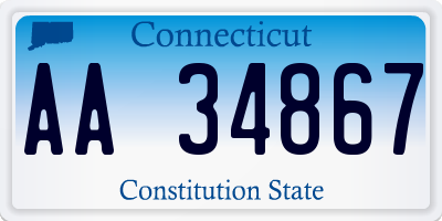 CT license plate AA34867