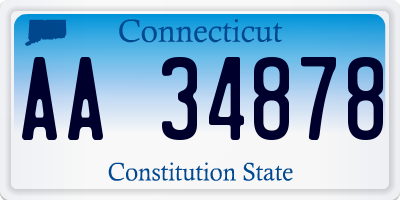 CT license plate AA34878