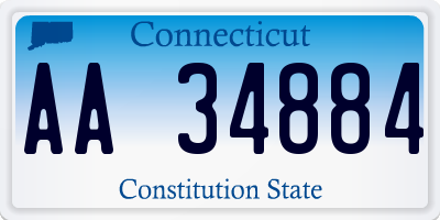 CT license plate AA34884