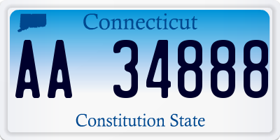 CT license plate AA34888