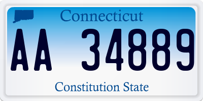CT license plate AA34889