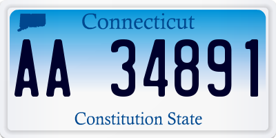 CT license plate AA34891