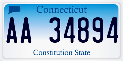 CT license plate AA34894