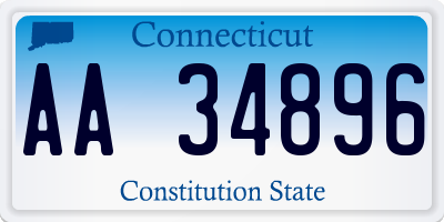 CT license plate AA34896
