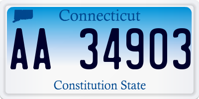 CT license plate AA34903